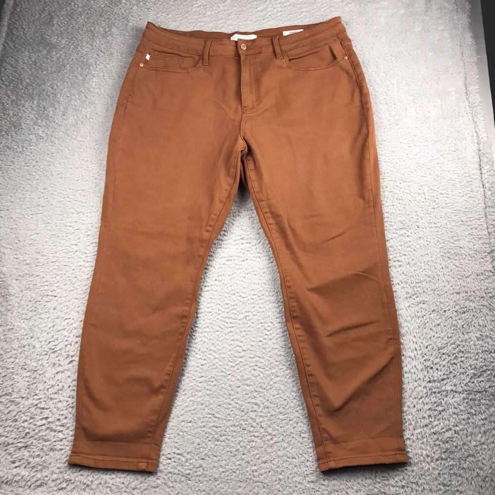 Judy Blue Slim Fit Jeans Womens 18W (39x27) Brown Garment Dyed Stretch Denim
